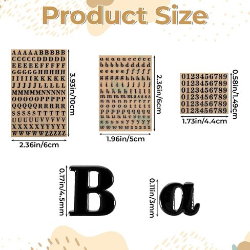 Letter Stickers Small 6 Sheets Nail Design Sticker Tiny Number Stickers Self-Adhesive Mini Decals Resin Digital Sticker for DIY Craft, Keyboard, Scrapbook, Nail, (Rose Gold & Black) in Saudi Arabia