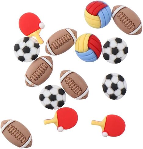 Uniquer 40Pcs Resin Flatback Football Volleyball Rugbyball Table Tennis Slime Embellishments Sport Ball Flatback for DIY Scrapbooking Phone Case in Saudi Arabia