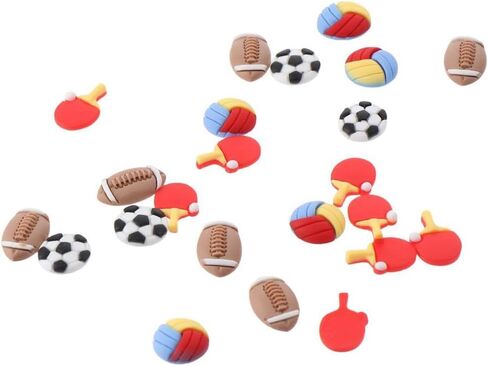Uniquer 40Pcs Resin Flatback Football Volleyball Rugbyball Table Tennis Slime Embellishments Sport Ball Flatback for DIY Scrapbooking Phone Case in Saudi Arabia