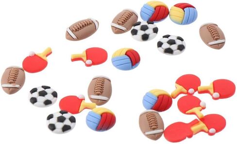 Uniquer 40Pcs Resin Flatback Football Volleyball Rugbyball Table Tennis Slime Embellishments Sport Ball Flatback for DIY Scrapbooking Phone Case in Saudi Arabia