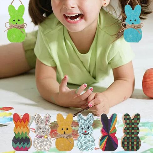 Fumwase 10Pcs Easter Wooden Bunny for Easter Crafts for Adults Bunny Shaped Blank Wooden Signs Unfinished Bunny Table Wooden Signs Decor for Spring DIY Painting Art Craft in Saudi Arabia