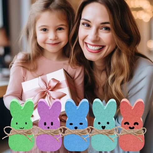 Fumwase 10Pcs Easter Wooden Bunny for Easter Crafts for Adults Bunny Shaped Blank Wooden Signs Unfinished Bunny Table Wooden Signs Decor for Spring DIY Painting Art Craft in Saudi Arabia