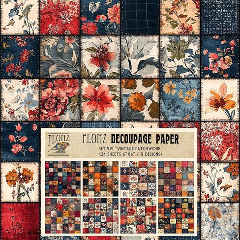 حزمة ورق Decoupage (24 ورقة مقاس 6 × 6 بوصات) مرقع كلاسيكي: مربعات زهرية انتقائية بألوان نابضة بالحياة للحرف الجريئة وتصميمات الوسائط المختلطة # ورق على الطراز العتيق للحرف اليدوية وسجلات القصاصات in Saudi Arabia