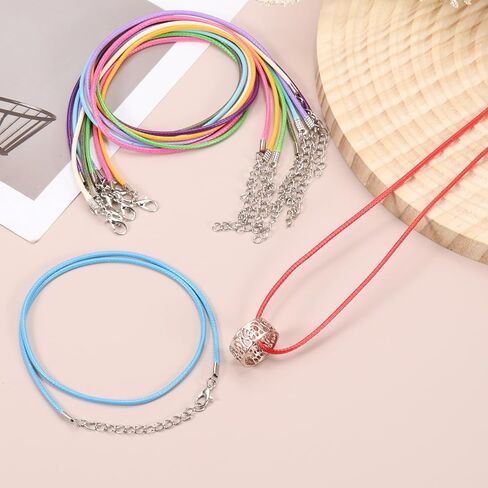 MECCANIXITY 30pcs 18 Inch Waxed Necklace Cord, 1.5mm Bulk Necklace String with 2 Inch Extension Chain Waxed Leather Cord Rope for Jewelry Making DIY Bracelet Pendant,Navy Blue in Saudi Arabia
