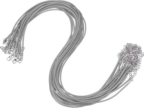 MECCANIXITY 30pcs 18 Inch Waxed Necklace Cord, 1.5mm Bulk Necklace String with 2 Inch Extension Chain Waxed Leather Cord Rope for Jewelry Making DIY Bracelet Pendant,Navy Blue in Saudi Arabia