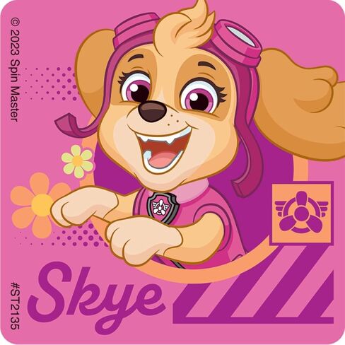 SmileMakers PAW Patrol Signature Stickers, Multicolor, Paper, 2.5 Inches, Square Shape, 100 Count, Made in USA in Saudi Arabia
