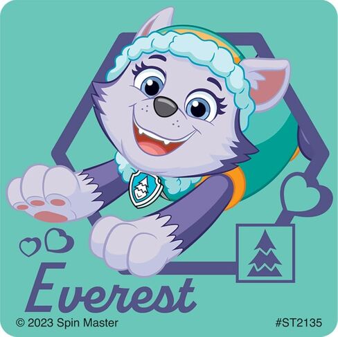 SmileMakers PAW Patrol Signature Stickers, Multicolor, Paper, 2.5 Inches, Square Shape, 100 Count, Made in USA in Saudi Arabia