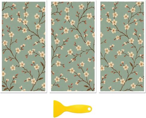 Peacoblue Rub on Transfer Decal Sticker for Furniture Craft Decor 6"x12" Retro Canned Flowers, 3Pcs Waterproof UV DTF Transfer for Drawer Dresser Glass Porcelain Wood Plastic in Saudi Arabia