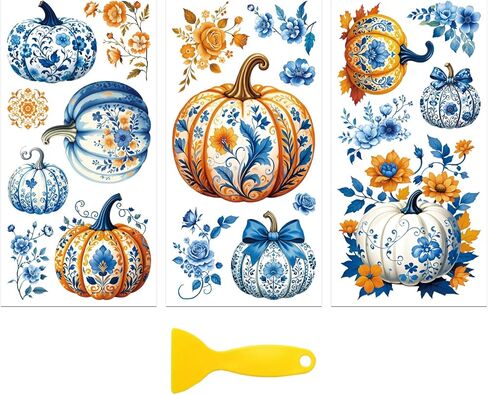 Peacoblue Rub on Transfer Decal Sticker for Furniture Craft Decor 6"x12" Retro Canned Flowers, 3Pcs Waterproof UV DTF Transfer for Drawer Dresser Glass Porcelain Wood Plastic in Saudi Arabia