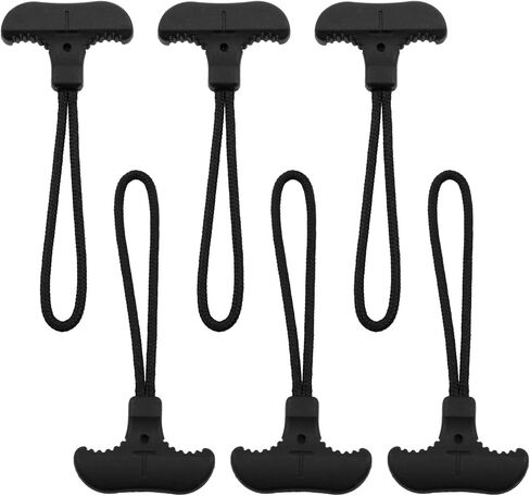 Lovelysp T-Shaped Zipper Extension Heavy T-Shaped Grip Zipper for Backpacks, Luggage, Sports Equipment Black 6pcs (Black) in Saudi Arabia