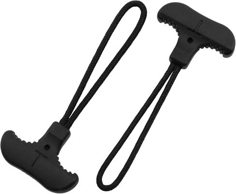 Lovelysp T-Shaped Zipper Extension Heavy T-Shaped Grip Zipper for Backpacks, Luggage, Sports Equipment Black 6pcs (Black) in Saudi Arabia