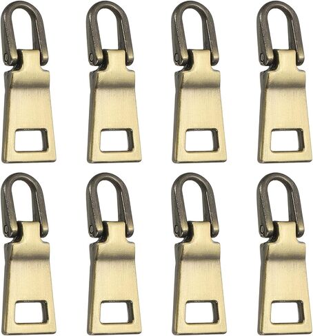 uxcell 8 قطع سحاب سحب بديلة، 1 بوصة مقبض سحاب معدني قابل للفصل لإصلاح علامة التبويب لإصلاح الأمتعة وحقيبة الظهر وحقائب السترة والأحذية وحقائب اليد، ذهبي in Saudi Arabia