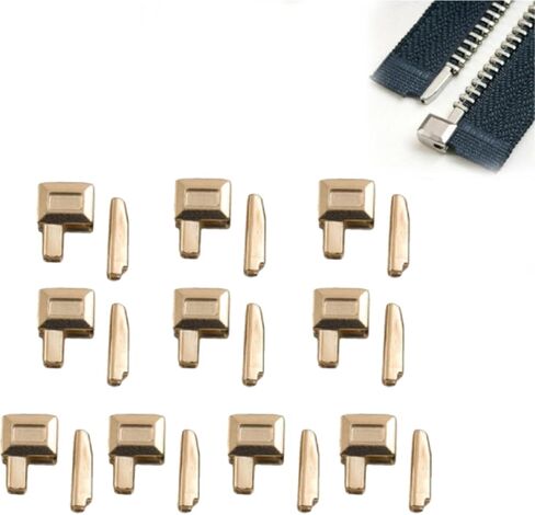 10 Set Zipper Repair Kit,Zipper Latch Slider Retainer&Insertion Pins,Alloy Repair Zippers Stopper Open End Zippe-r Stopper SewingZippers Clothing Accessory,for Bag Coat Open-end Zippers Replace in Saudi Arabia
