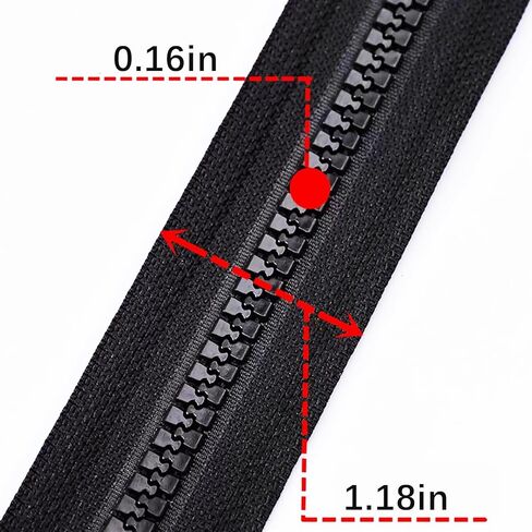 2PCS 8 inch Separating Jacket Zippers for Sewing Coats Jacket Zipper Black Molded Plastic Zippers Bulk in Saudi Arabia
