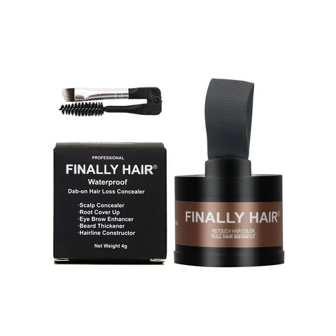 Finally Hair Black Dab-on Hair Fibers & Hair Loss Concealer, Gray Away And Root Cover Up, Hairline Creator, Eye Brow Enhancer, and Beard Filler. Dab-on Hair Fiber Shadow Powder (Black) in Saudi Arabia