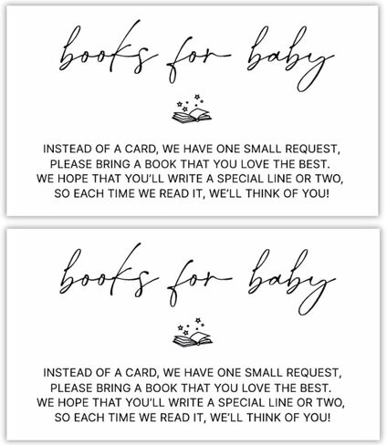 LEES A.M. Books for Baby Cards | 50 pack 2 x 3.5 Inch | Books For Baby Shower Request Cards | Bring a Book Instead of a Card Baby Shower in Kuwait
