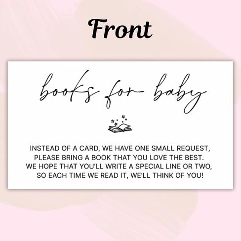 LEES A.M. Books for Baby Cards | 50 pack 2 x 3.5 Inch | Books For Baby Shower Request Cards | Bring a Book Instead of a Card Baby Shower in Kuwait