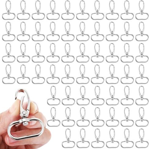 60 Pcs 1 Inch Swivel Lobster Claw Clasps for Keychains, Heavy Duty Zinc Alloy Lanyard Clip with Secure Lock, 360° Rotating Swivel Hooks for Purses, Bags, DIY Crafts and Pet Accessories in Saudi Arabia