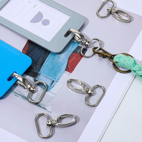 60 Pcs 1 Inch Swivel Lobster Claw Clasps for Keychains, Heavy Duty Zinc Alloy Lanyard Clip with Secure Lock, 360° Rotating Swivel Hooks for Purses, Bags, DIY Crafts and Pet Accessories in Saudi Arabia