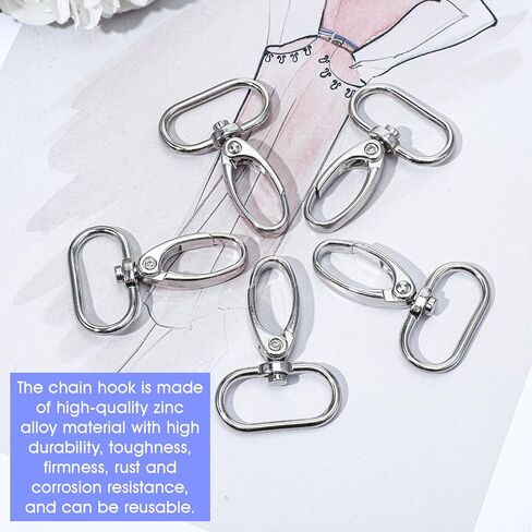 60 Pcs 1 Inch Swivel Lobster Claw Clasps for Keychains, Heavy Duty Zinc Alloy Lanyard Clip with Secure Lock, 360° Rotating Swivel Hooks for Purses, Bags, DIY Crafts and Pet Accessories in Saudi Arabia