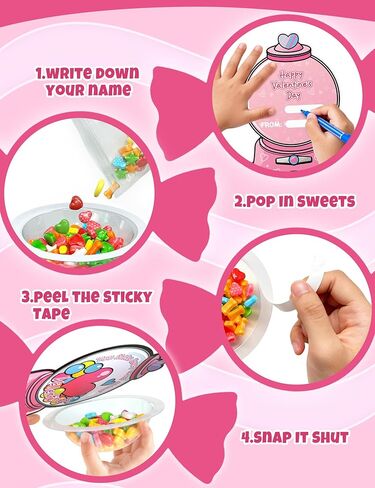 56 PCS Gumball Machine Valentines Candy Card Set, DIY Valentine Cards with Plastic Domes, Valentines for Kids Party Favor, Valentine School Classroom Exchange Prizes for Girls Boys（No Snacks Inside） in Saudi Arabia