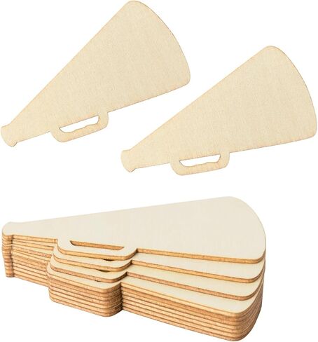 Megaphone Shape Cutouts Wood Craft Unfinished Wooden for Sports Field Home Decor Decoration 10Pcs in Saudi Arabia