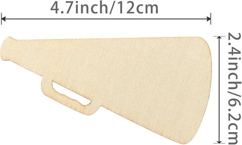 Megaphone Shape Cutouts Wood Craft Unfinished Wooden for Sports Field Home Decor Decoration 10Pcs in Saudi Arabia