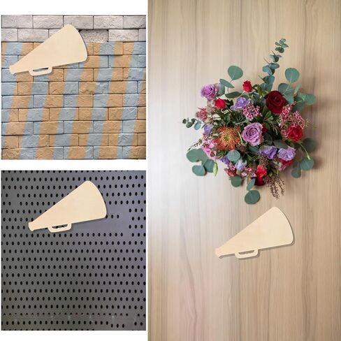 Megaphone Shape Cutouts Wood Craft Unfinished Wooden for Sports Field Home Decor Decoration 10Pcs in Saudi Arabia
