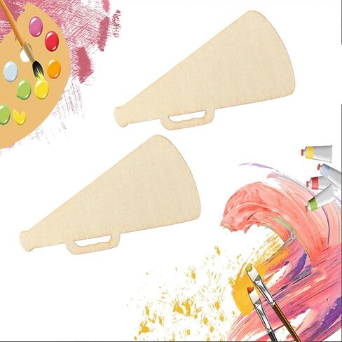 Megaphone Shape Cutouts Wood Craft Unfinished Wooden for Sports Field Home Decor Decoration 10Pcs in Saudi Arabia