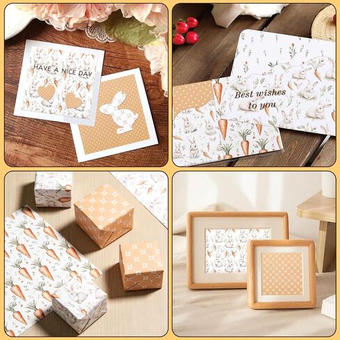 Konsait 24 Sheets Easter Origami Paper 6x6, Single Sided Spring Easter Patterned Paper Rabbit Carrot Decorative Craft Papers Sheets for Card Making Scrapbook Supplies in Saudi Arabia