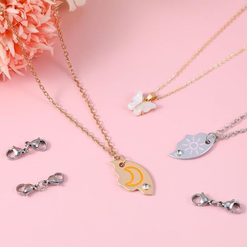 10PCS Double Lobster Clasp Necklace Extender Connector Stainless Steel Lobster Claw Clasps for DIY Jewelry Making Necklace and Bracelet Clips Women Gifts(Silver) in Saudi Arabia