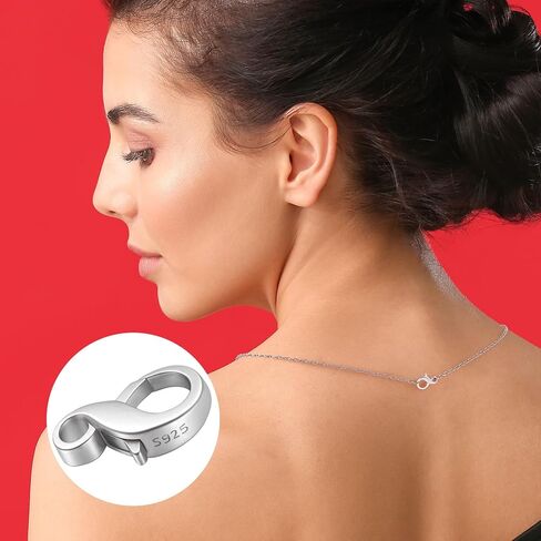 S925 Double Opening Lobster Claw Clasp, Hypoallergenic Necklace Extenders Jewelry Clasp, Spring Rings Connector Clips for Bracelet Anklet Jewelry Making- Silver in Saudi Arabia