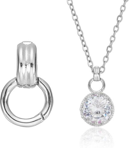 PATIKIL 2 Pcs Bails for Jewelry Making, 14.5mm Pendant Bail Connector Double Bail Clasps for Bracelet Necklace Pendants Dangle Charm DIY Craft, White Gold in Saudi Arabia