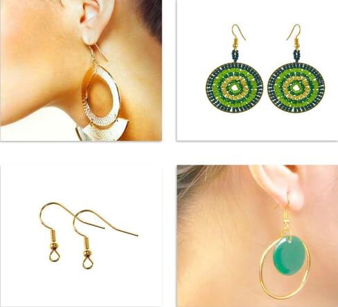 100pcs Earring Hooks with Ball and Coil, Hypo Allergenic Plated Gold Ear Wires with Transparent Storage Box, for DIY Jewelry Making in Saudi Arabia