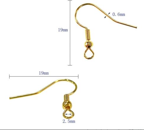 100pcs Earring Hooks with Ball and Coil, Hypo Allergenic Plated Gold Ear Wires with Transparent Storage Box, for DIY Jewelry Making in Saudi Arabia