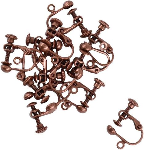 12 Pieces Non-Piercing Screw Earring Clip Flat Hook DIY Craft, Antique Copper in Kuwait