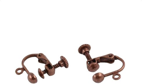 12 Pieces Non-Piercing Screw Earring Clip Flat Hook DIY Craft, Antique Copper in Kuwait