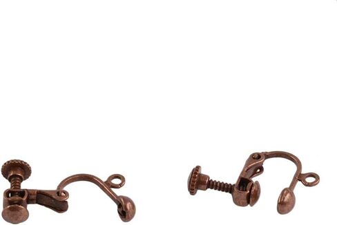 12 Pieces Non-Piercing Screw Earring Clip Flat Hook DIY Craft, Antique Copper in Kuwait
