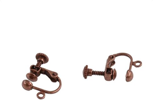 12 Pieces Non-Piercing Screw Earring Clip Flat Hook DIY Craft, Antique Copper in Kuwait