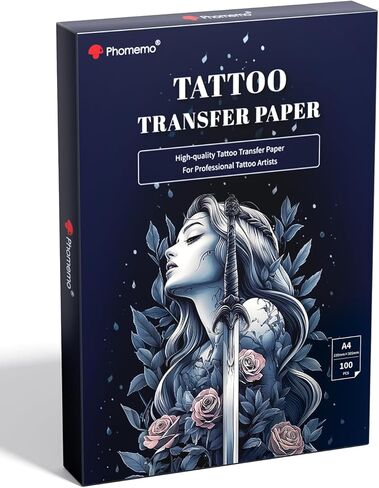 Phomemo Premium Tattoo Transfer Paper - 100 Sheets of Professional Stencil Paper for Tattooing, A4 Size Tattoo Thermal Transfer Paper for DIY Designs - Tattoo Kit for Tattoo Artist (100PCS) in Saudi Arabia
