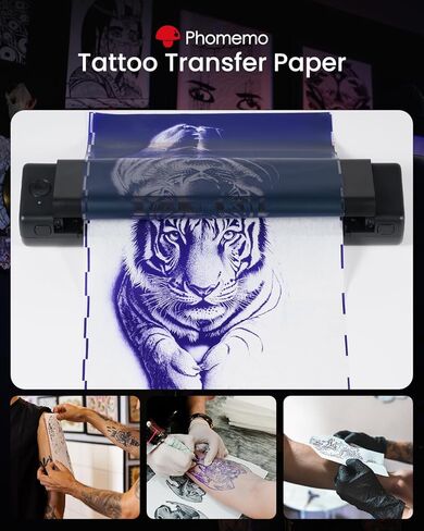 Phomemo Premium Tattoo Transfer Paper - 100 Sheets of Professional Stencil Paper for Tattooing, A4 Size Tattoo Thermal Transfer Paper for DIY Designs - Tattoo Kit for Tattoo Artist (100PCS) in Saudi Arabia