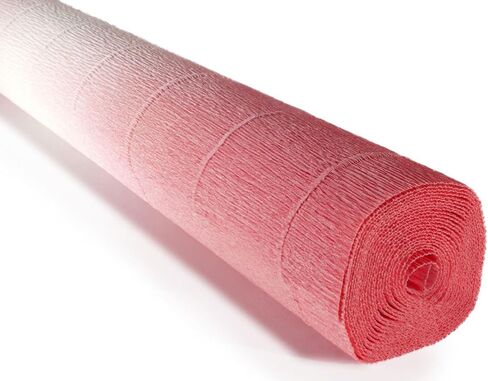 Cartotecnica Rossi Italian 180g Crepe Paper Roll 19.6 Inch Wide 8.2ft Long for Wedding Ceremony Various Large Festivals Decoration (Pink-Peack Gradient(17A7)) in Saudi Arabia