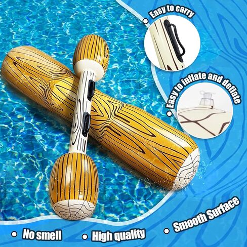 [Upgraded Log Rafts] 4 Pcs Jumbo Inflatable Battle Log Pool Game - 2 Players Inflatable Floating Toy for Kids Adults, Family Pool Fighting Float Row Toys for Pool Parties, Beach, Summer Outdoor Sports in Saudi Arabia