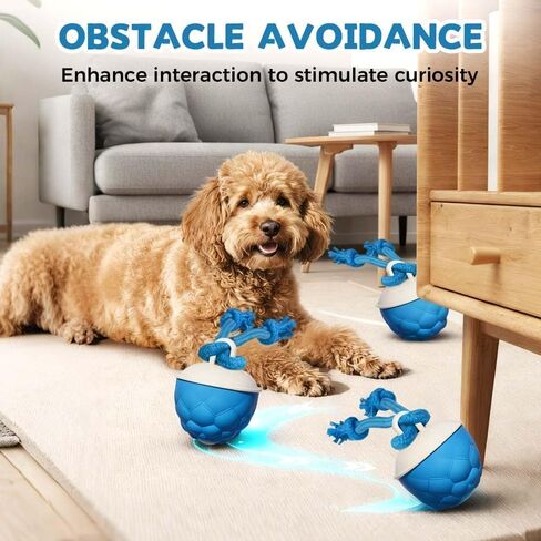 Interactive Dog Toys Motion Activated Automatic Rolling Ball Toys for Small/Medium/Large Dogs Balls for Boredom to Keep Them Busy with USB Rechargeable(Blue) in Saudi Arabia