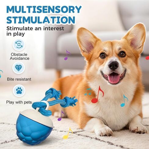 Interactive Dog Toys Motion Activated Automatic Rolling Ball Toys for Small/Medium/Large Dogs Balls for Boredom to Keep Them Busy with USB Rechargeable(Blue) in Saudi Arabia