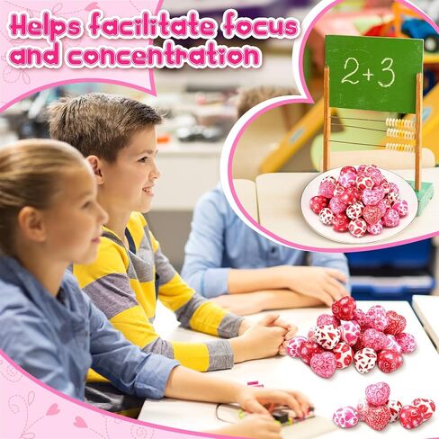 Honoson 108 Pcs Valentines Day Heart Stress Balls Jesus Loves You 1.57 Inch Mini Heart Stress Relief Balls Foam Ball Bulk for Valentine Party Gift Bag Fillers(Cute Style) in Saudi Arabia