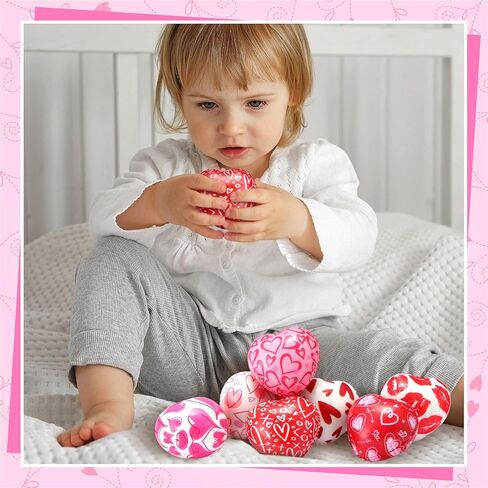 Honoson 108 Pcs Valentines Day Heart Stress Balls Jesus Loves You 1.57 Inch Mini Heart Stress Relief Balls Foam Ball Bulk for Valentine Party Gift Bag Fillers(Cute Style) in Saudi Arabia