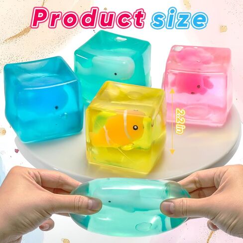 ألعاب فيدجيت، 4 قطع من مكعبات الضغط الإسفنجية لتخفيف التوتر والقلق، والحيتان، وأسماك القرش، وسمكة المهرج، والأخطبوط المتوهج في الظلام، لعبة حسية مكعب فيدجيت للبالغين والأطفال، كرات ضغط الثلج عالية الكثافة. in Kuwait