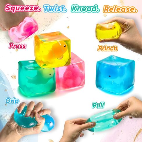 ألعاب فيدجيت، 4 قطع من مكعبات الضغط الإسفنجية لتخفيف التوتر والقلق، والحيتان، وأسماك القرش، وسمكة المهرج، والأخطبوط المتوهج في الظلام، لعبة حسية مكعب فيدجيت للبالغين والأطفال، كرات ضغط الثلج عالية الكثافة. in Kuwait