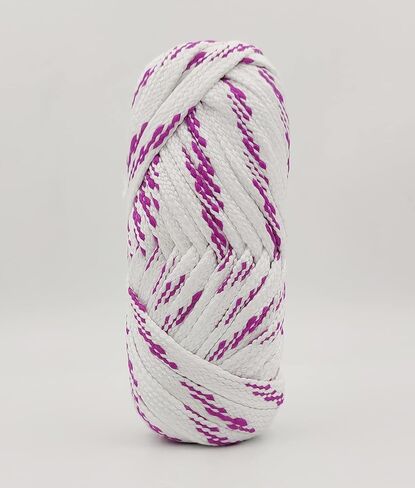 Nada Flat Dori Cotton String for Indian Ethnic Wear, 30 Meters, White with Purple Stripes in Saudi Arabia